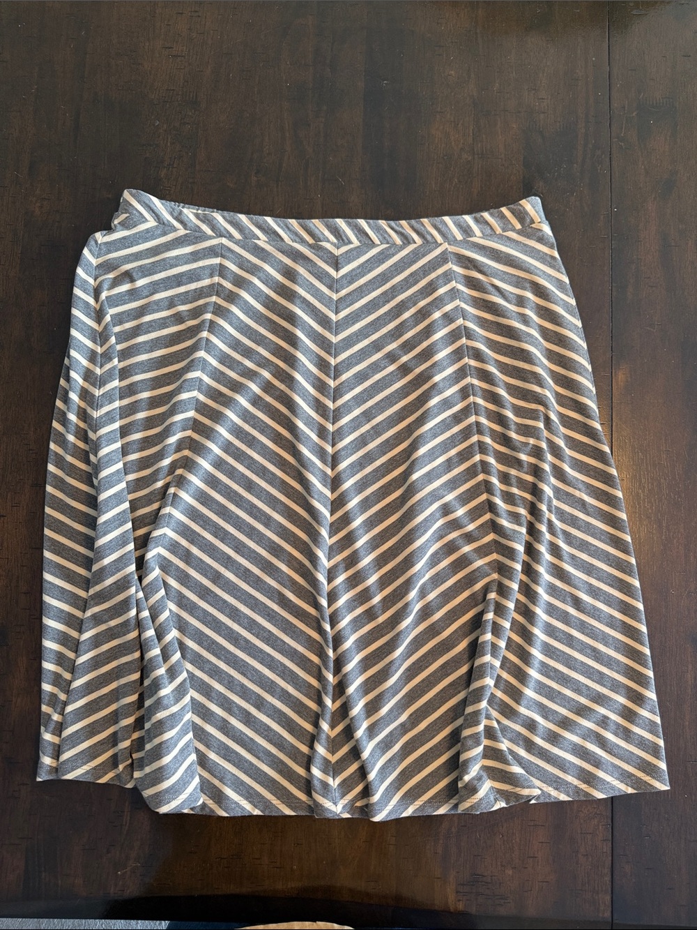 Sundance Striped Circle Skirt in Gray and Cream